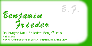 benjamin frieder business card